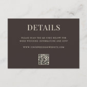Simple Brown Modern QR Code Wedding Details Informatiekaartje (Voorkant)
