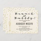 Simple Brunch Et Bubbly Invitation De Douche Maria (Devant / Derrière)