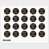 Simple Brush Script Black And Gold Save The Date Ronde Sticker (Vel)