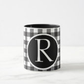 SImple buffalo plaid monogram Mok (Midden)