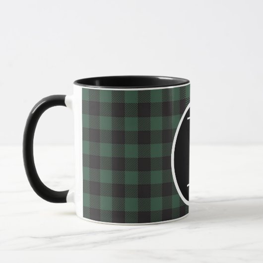 SImple buffalo plaid monogram Mok (Links)