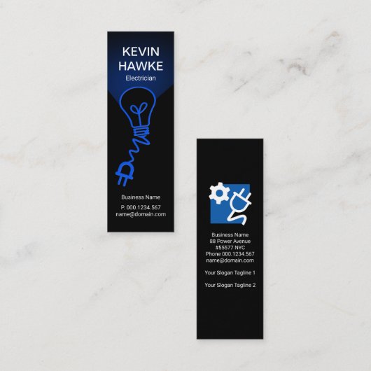 Simple Bulb Flash Light Bam Electricia Mini Visitekaartje (Voorkant / Achterkant)