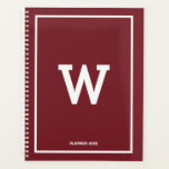 Simple Burgundy Rouge initial Mois mensuel<br><div class="desc">Un design simple avec la couleur arrière - plan rouge bordeaux et votre monogramme initial personnalisé positionné au centre. Un beau design minimaliste, idéal pour tous. Un cadeau d'anniversaire idéal, un décor de fête, un décor de maison, des papeteries de bureau, un cadeau de Noël ou un cadeau pour toute...</div>