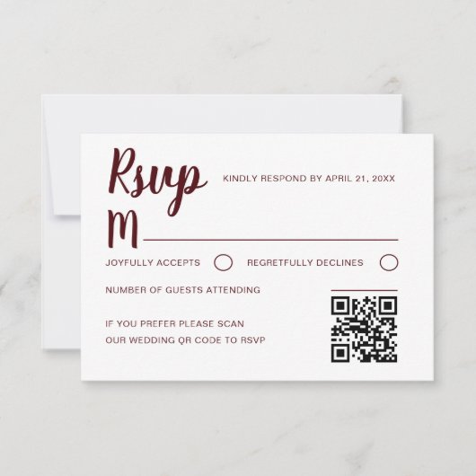Simple Burgundy RSVP Wedding  (Devant)