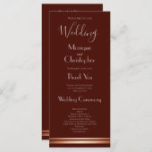 Simple Burgundy Wedding Program Programma (Voorkant / Achterkant)
