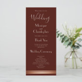 Simple Burgundy Wedding Program Programma (Staand voorkant)