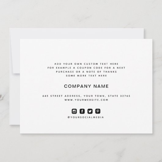 Simple Business Carte de remerciements - Ajouter u (Dos)
