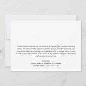 Simple Business Carte de remerciements, Ajouter un (Dos)