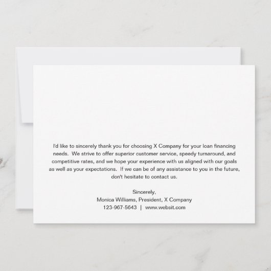 Simple Business Carte de remerciements, Ajouter un (Dos)