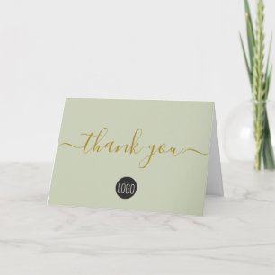 Simple Business Company logo groen Goud Zwart Bedankkaart
