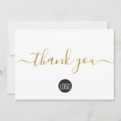 Simple Business Company logo Social Gold Black Bedankkaart (Voorkant)