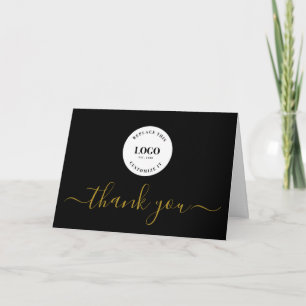 Simple Business Company logo Social Goud Zwart Bedankkaart