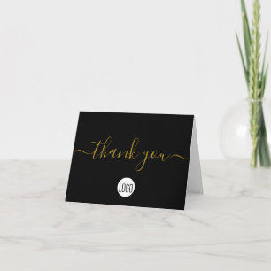 Simple Business Company logo Social Goud Zwart Bedankkaart