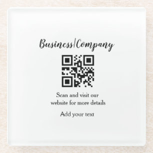 Simple business company website QR add nam Glazen Onderzetter