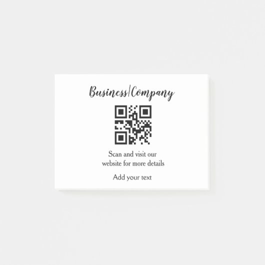 Simple business company website QR add nam Post-it® Notes (Voorkant)