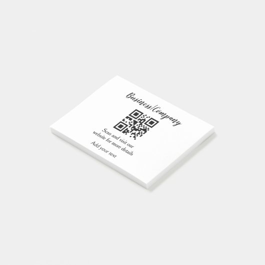 Simple business company website QR add nam Post-it® Notes (Schuin)