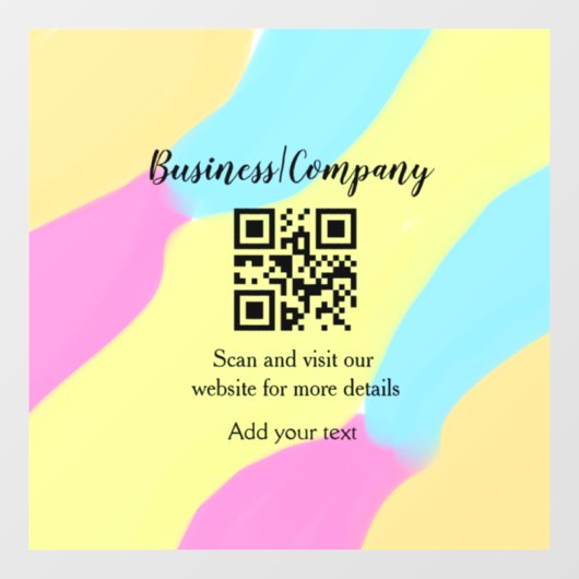 Simple business company website QR add nam Raamsticker (Vel)