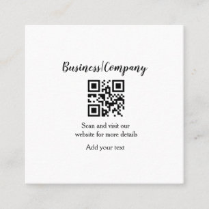 Simple business company website QR add nam Vierkante Visitekaartje