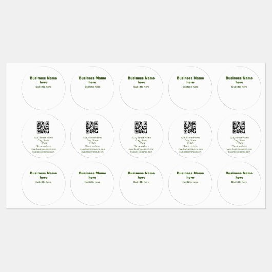 Simple Business jouw namen toevoegen Tekst Q R Cod Labels (Vel)