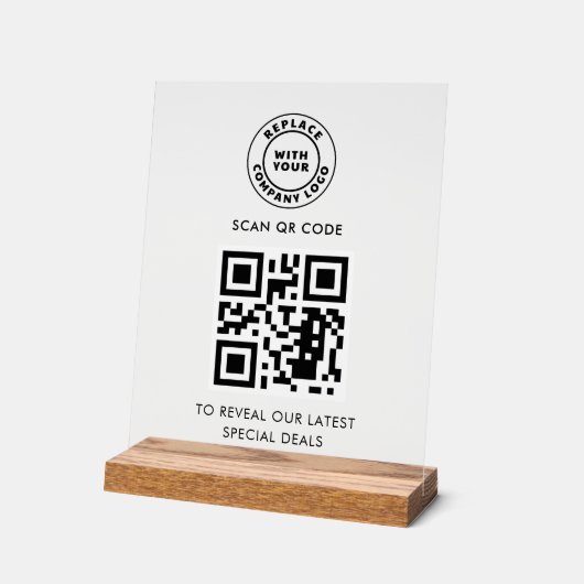 Simple Business Logo and QR Code Custom (Angle)