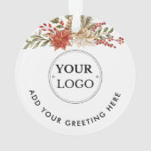 Simple Business Logo Branded Christmas Greenery Ornament (achterkant)