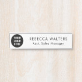 Simple Business Logo Employees Modern Custom Deurbordje (Voorkant)