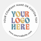 Simple Business Logo Packaging Shipping White  Ronde Sticker (Voorkant)