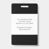 Simple Business Logo Photo Name Badge (Arrière)