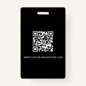 Simple Business Logo QR code Medewerker foto zwart Badge (Achterkant)