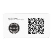 Simple Business Logo QR Code Product-ID Etiket (Voorkant)