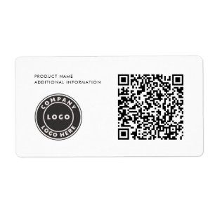 Simple Business Logo QR Code Product-ID Etiket