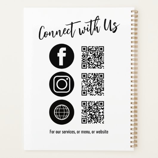 Simple Business Logo QR-code Social Media Planner (Achterkant)