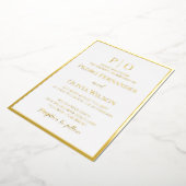Simple cadre de feuille d'or mariage invitation (Rotation)