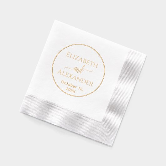 Simple Cadre Rond Noms des Mariés Date Mariage (Gauche)
