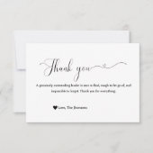 Simple Calligraphie carte de remerciement (Devant)