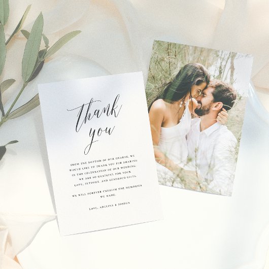 Simple Calligraphie De Mariage Photo Merci