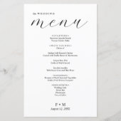 Simple calligraphie élégant menu de mariage (Devant)