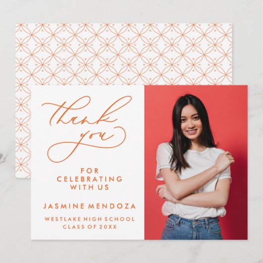 SIMPLE CALLIGRAPHIE FANTASQUE GRADUATION MERCI (Devant / Derrière)