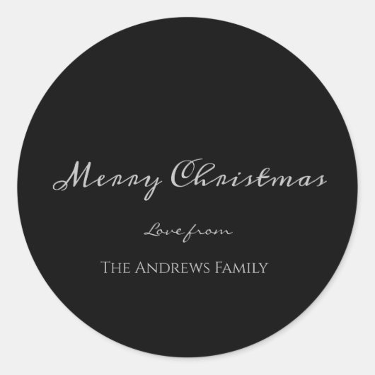 Simple Calligraphie Joyeux Sticker classique de No (Devant)