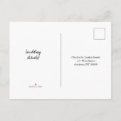 Simple calligraphie mariage carte postale rsvp (Dos)