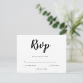 Simple calligraphie mariage carte postale rsvp (Debout devant)