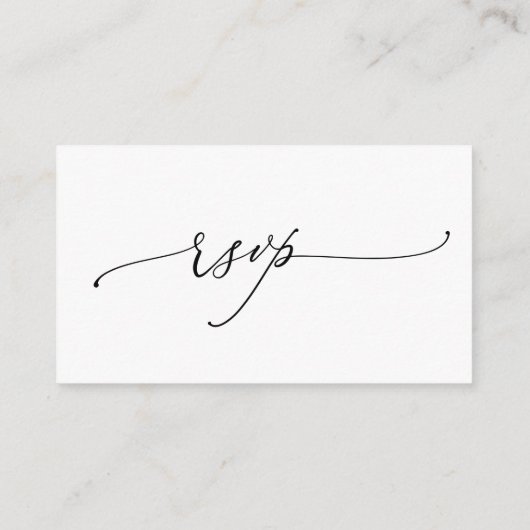 Simple Calligraphie Mariage RSVP Carte en ligne (Dos)