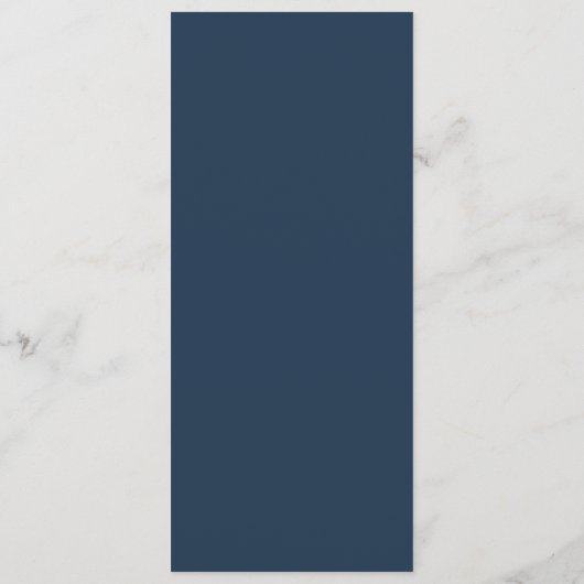 Simple calligraphie Marine Blue Mariage Menu (Dos)