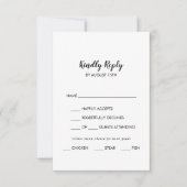 Simple Calligraphie Menu Choix Mariage Carte RSVP (Devant)