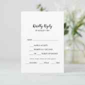 Simple Calligraphie Menu Choix Mariage Carte RSVP (Debout devant)