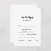Simple Calligraphie Menu Choix Mariage Carte RSVP (Devant / Derrière)
