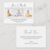 Simple Calligraphie Photo Carte de remerciements b (Devant / Derrière)