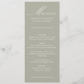 Simple Calligraphie Sage Green Mariage Menu (Devant)