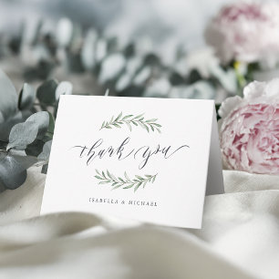 Simple calligraphie végétation rustique merci
