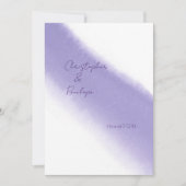 Simple calligraphie violet aquarelle carte de sauv (Devant)